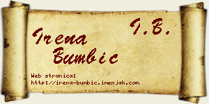 Irena Bumbić vizit kartica